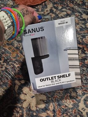 Sanus Black Wall Speaker Shelf for Sonos and Wireless Speakers